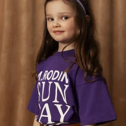 Sunday T Shirt in Purple by Mini Rodini