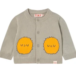 Sun Graphic Baby Cardigan in Dark Vanilla by Tinycottons
