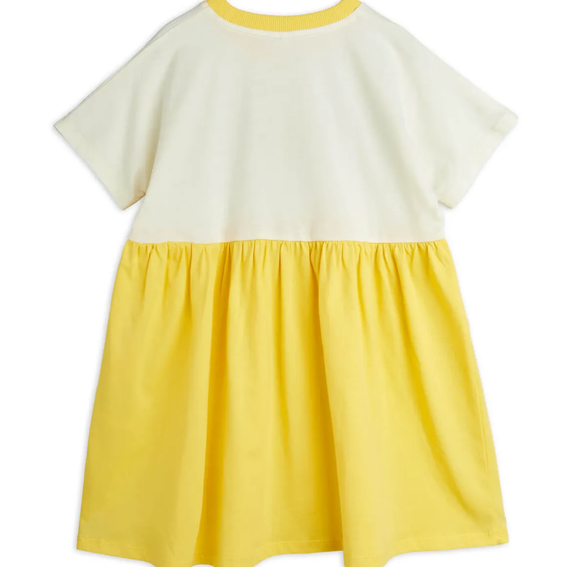 Sun Short Sleeve Dress in Off White / Yellow by Mini Rodini