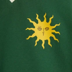 Sun V-Neck Tee in Green by Mini Rodini