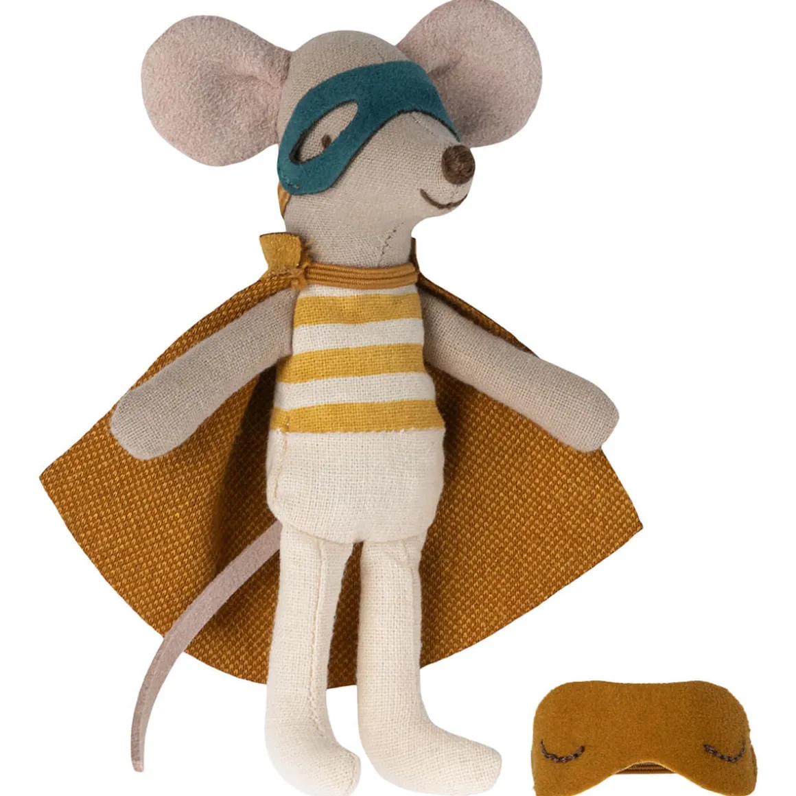 Super Hero Little Brother Mouse in a Matchbox (Teal Blanket) by Maileg