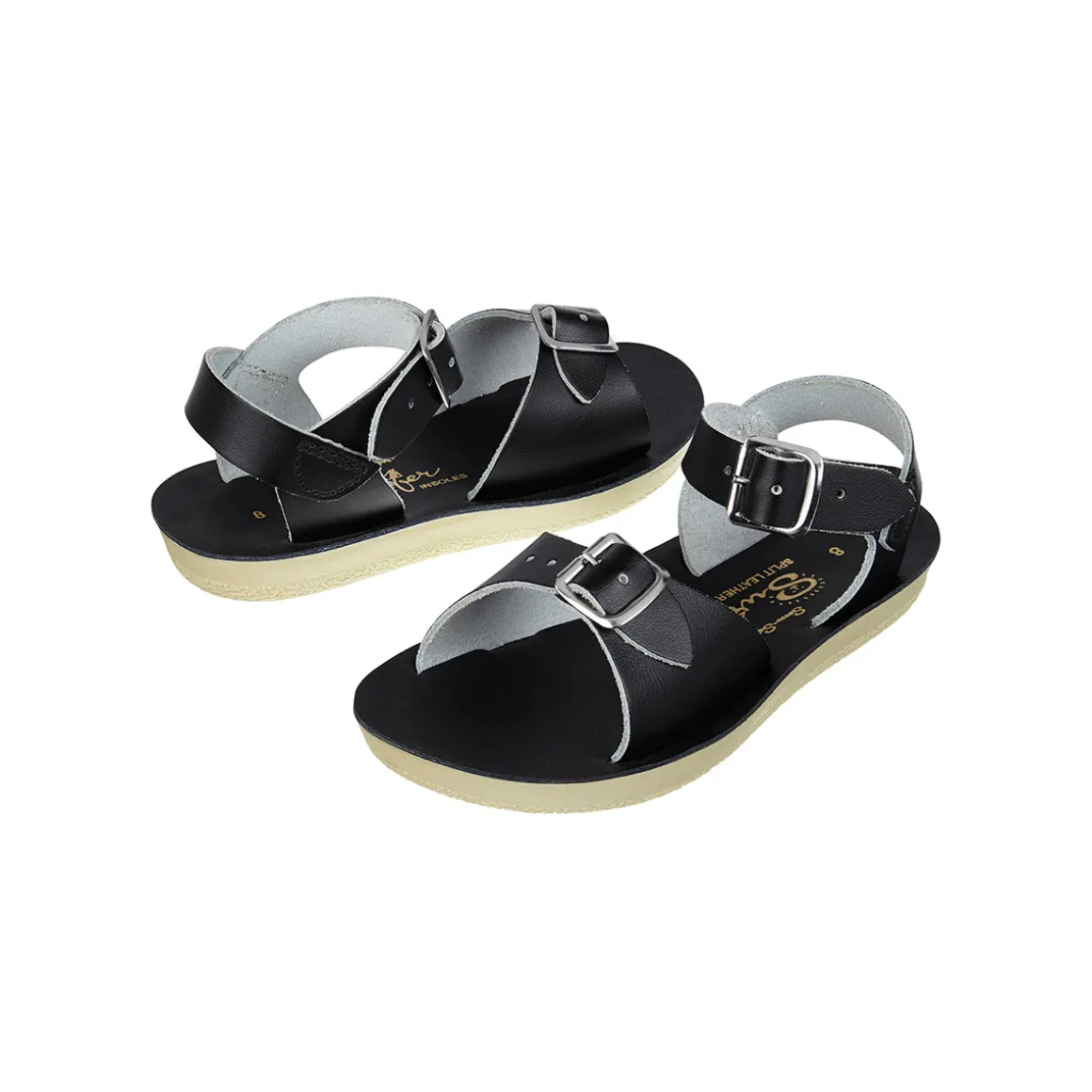 Surfer Sandals in Black by Salt-Water