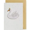Swan Iron On Patch Greetings Card by Petra Boase