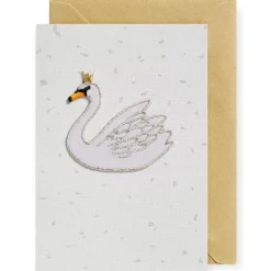 Swan Iron On Patch Greetings Card by Petra Boase