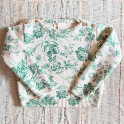 Sweater in Green Tapestry Flower by Bonjour