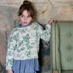 Sweater in Green Tapestry Flower by Bonjour