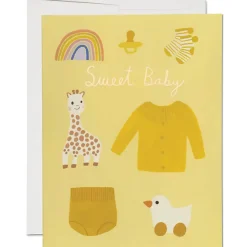 Sweet Yellow Baby Greetings Card by Red Cap Cards