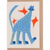 Tall Blue Cat Greetings Card by Marcello Velho for Evermade