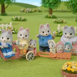 Tandem Cycling Set Husky Sister and Brother by Sylvanian Families