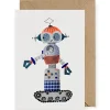 Tank Robot Greetings Card by Petra Boase
