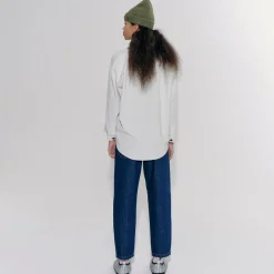 Tapered Jean in Washed Denim by Main Story