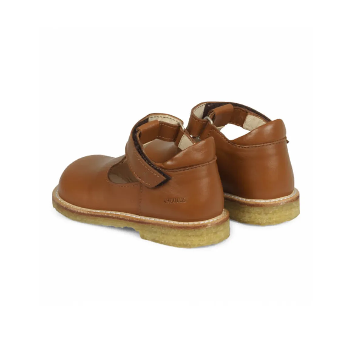 T Bar Starter Mary Janes in Cognac by Angulus