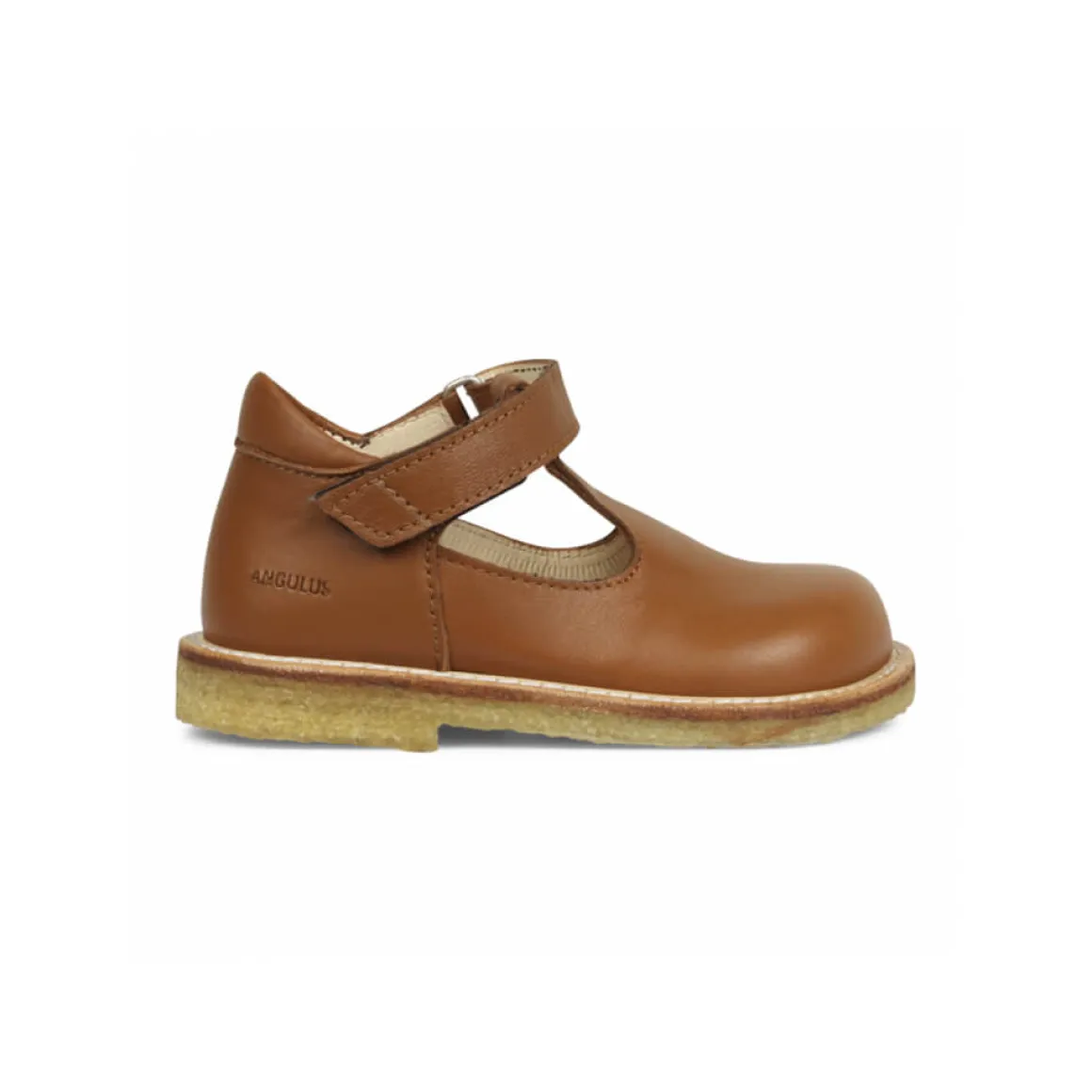 T Bar Starter Mary Janes in Cognac by Angulus