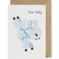 Teal Lamb New Baby Greetings Card by Petra Boase