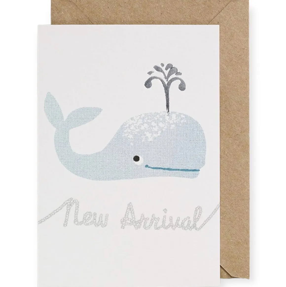 Teal Whale New Baby Greetings Card by Petra Boase