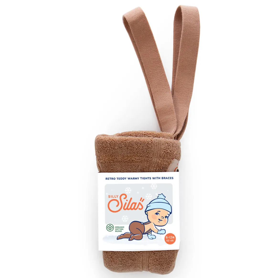 Teddy Warmy Footed Tights With Braces in Light Brown by Silly Silas