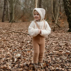 Teddy Warmy Footed Tights With Braces in Light Brown by Silly Silas