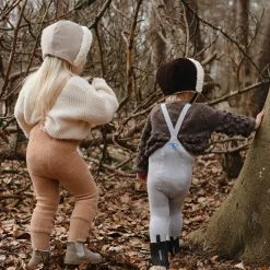 Teddy Warmy Footed Tights With Braces in Light Brown by Silly Silas