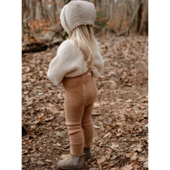 Teddy Warmy Footed Tights With Braces in Light Brown by Silly Silas