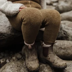Teddy Warmy Footless Tights With Braces in Acorn Brown by Silly Silas