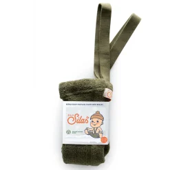 Teddy Warmy Footless Tights With Braces in Olive by Silly Silas