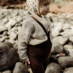 Teddy Warmy Footless Tights With Braces in Chocolate Brown by Silly Silas
