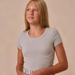 Teen Pointelle Tee in Seafoam by Rylee & Cru