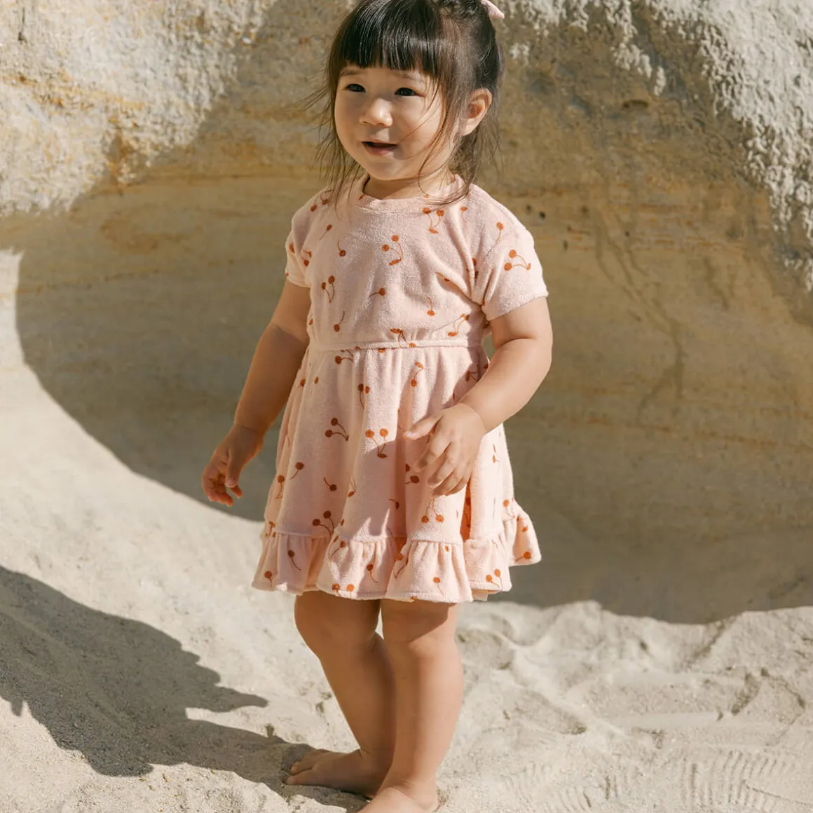 Terry Dress in Cherries by Quincy Mae