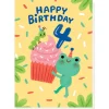 4th Birthday Cupcake Greetings Card by Grace Habib for Stormy Knight