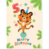 5th Birthday Juggler Greetings Card by Grace Habib for Stormy Knight