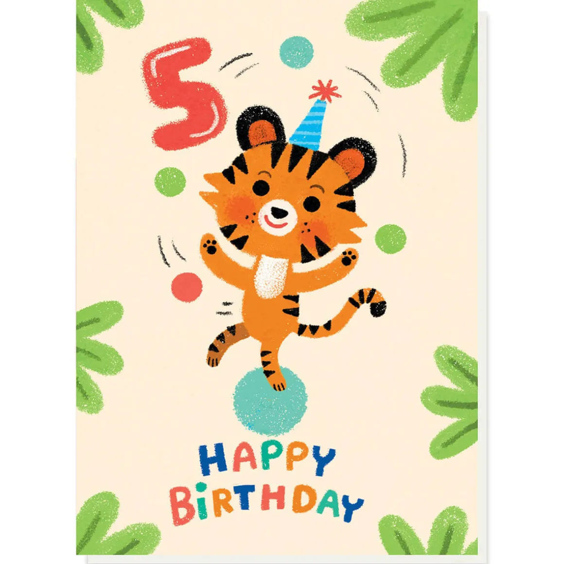 5th Birthday Juggler Greetings Card by Grace Habib for Stormy Knight