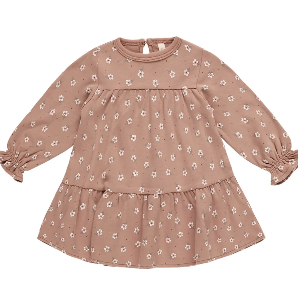 Tiered Jersey Dress in Rose Ditsy by Quincy Mae