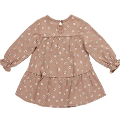 Tiered Jersey Dress in Rose Ditsy by Quincy Mae