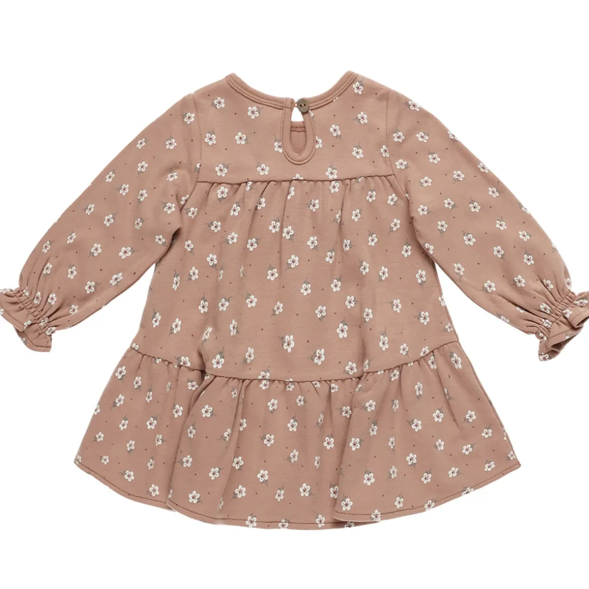Tiered Jersey Dress in Rose Ditsy by Quincy Mae