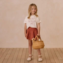 Tiered Mini Skirt in Poppy by Rylee & Cru