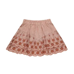 Tiered Mini Skirt in Poppy Gingham by Rylee & Cru