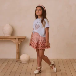 Tiered Mini Skirt in Poppy Gingham by Rylee & Cru