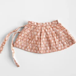 Tie Skirt in Pink Domino by Polka Dot Club