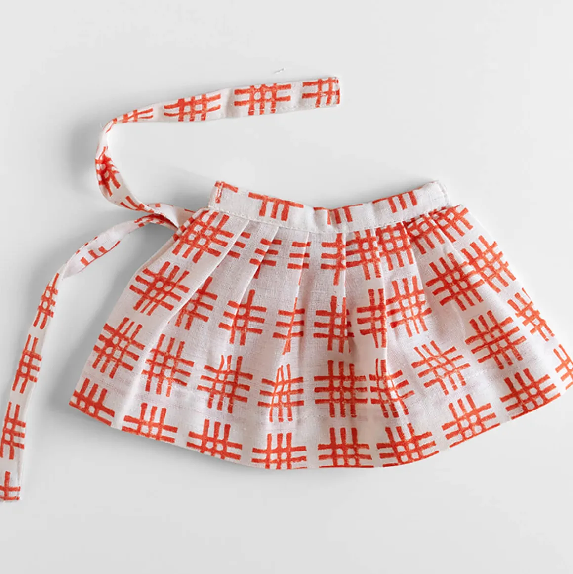 Tie Skirt in Poppy Check by Polka Dot Club