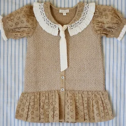 Tie Tunic in Honey Broderie Anglaise by Bonjour - Last One In Stock - 12 Years