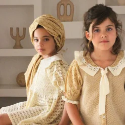 Tie Tunic in Honey Broderie Anglaise by Bonjour - Last One In Stock - 12 Years