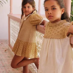 Tie Tunic in Honey Broderie Anglaise by Bonjour - Last One In Stock - 12 Years