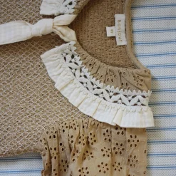 Tie Tunic in Honey Broderie Anglaise by Bonjour - Last One In Stock - 12 Years