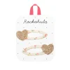 Tiny Blossom Glitter Heart Hair Clips by Rockahula