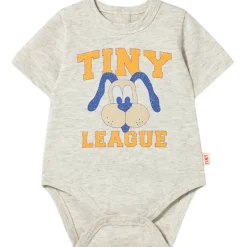 Tiny League Baby Body in Light Grey Heather by Tinycottons