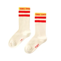Tiny Medium Socks in Light Cream/Summer Red by Tinycottons