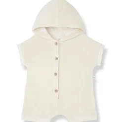 Tiziano Hooded Overall in Ivory by 1+ in the Family - Last Ones In Stock - 3-6 Months