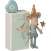 Tooth Fairy Mouse In Matchbox in Blue by Maileg