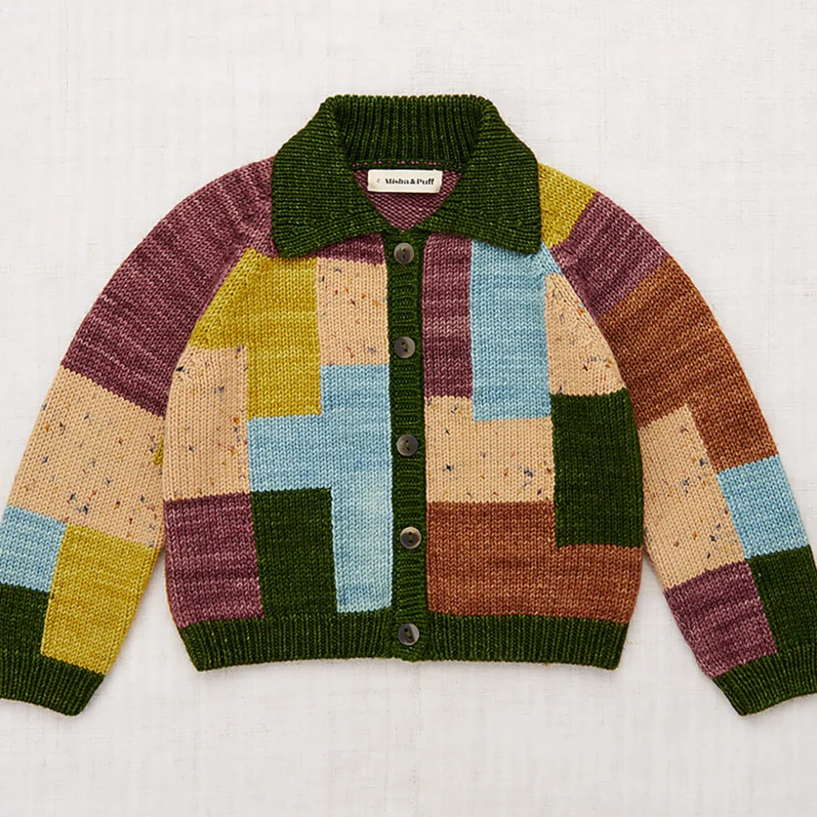 Topo Motley Cardigan in Leaf by Misha & Puff