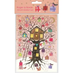 Treehouse Advent Calendar Greetings Card By Roger La Borde